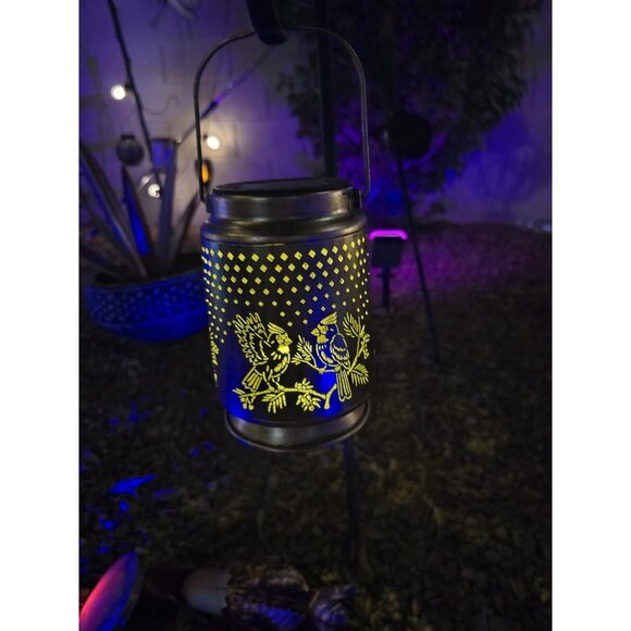 Cardinal Lantern Solar Metal Garden Red Bird Handing Outdoor Light | Home Decor - Picture 3 of 9